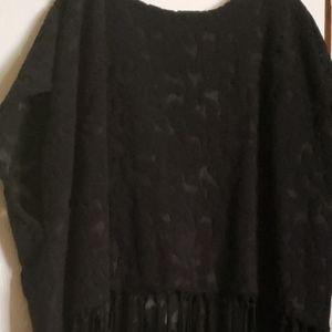 Black Fringed Top